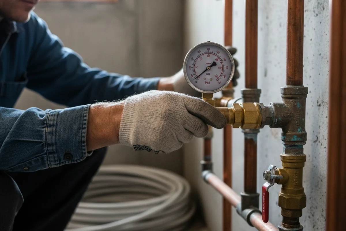 Pressure testing a repaired line during Water Line Repair in La Place